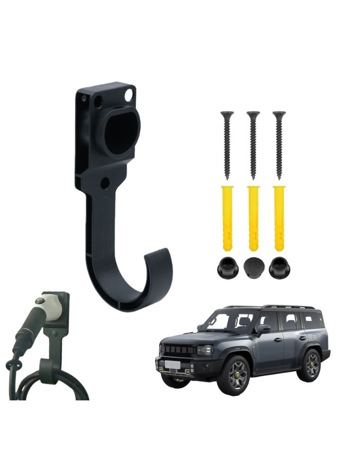 CHIYLE EV Charger Holder and Cable Organizer for GBT, Wall Mount Charging Cable Bracket with Hook, Fits BYD, Xpeng, Jetour, NIO, FAW EV Car Accessories - Image 1